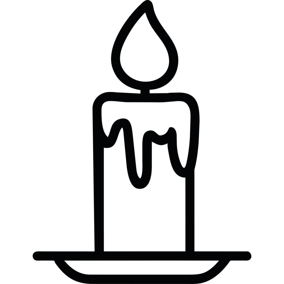 Candle icon black and white png