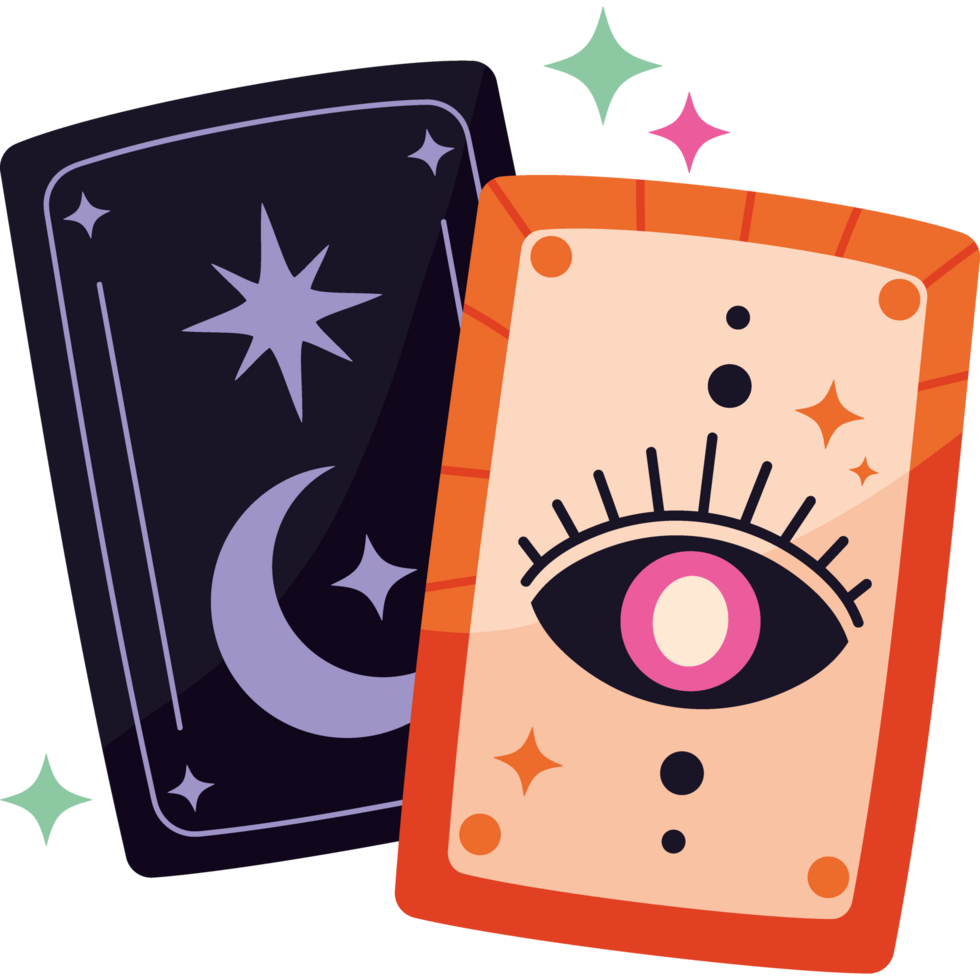 A tarot card with an eye and a star png
