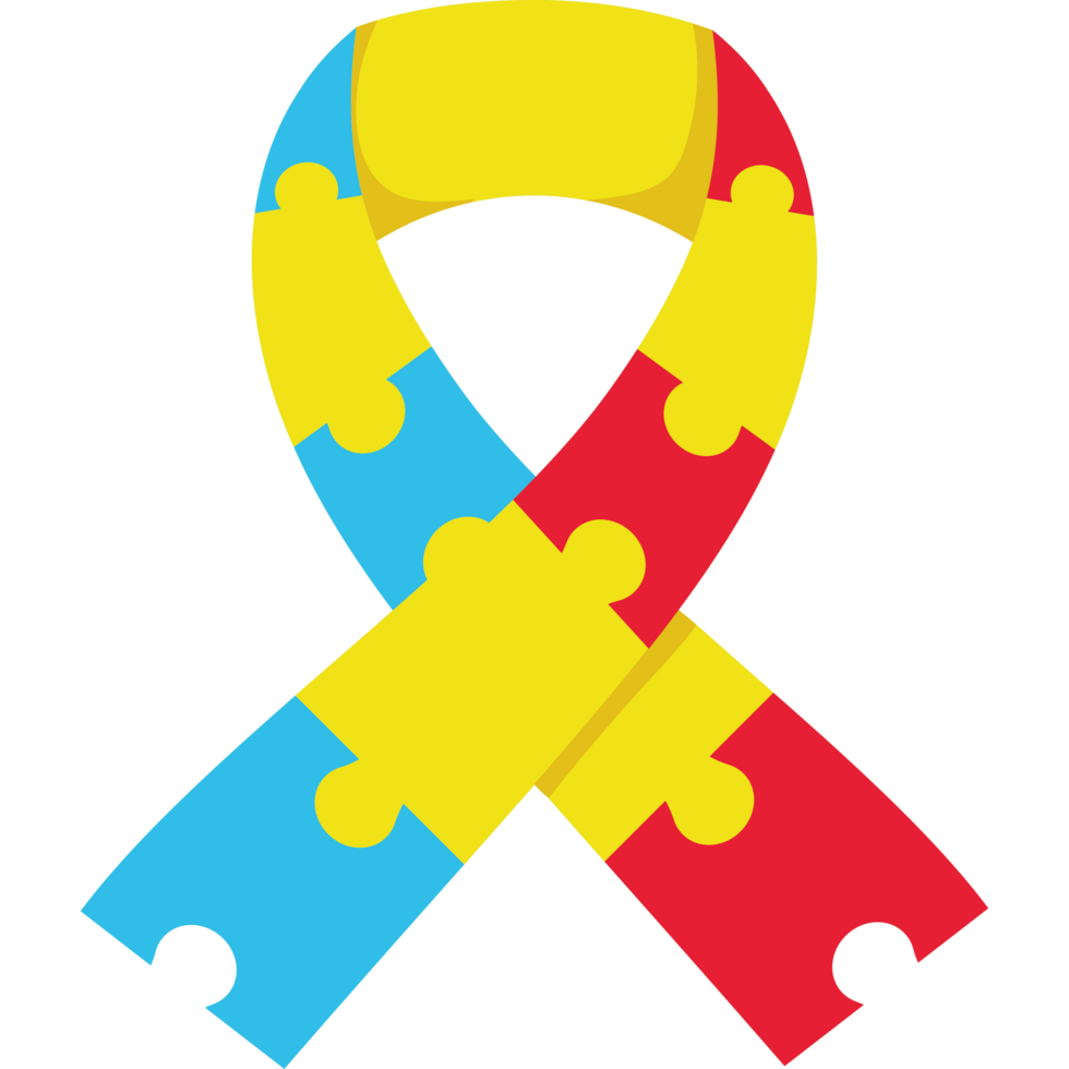 A colorful autism ribbon png