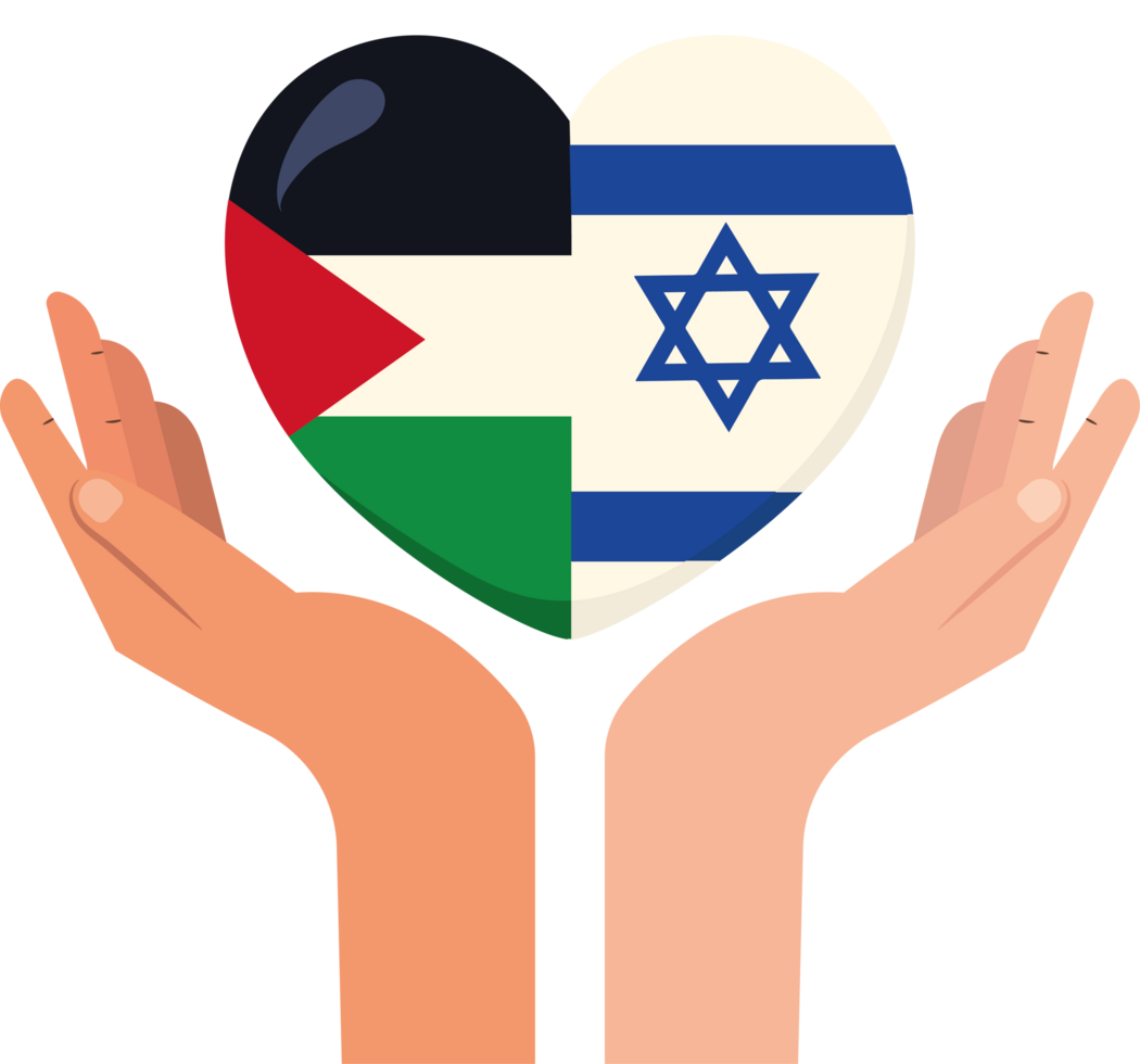 Israel and palestine - a heart for peace png