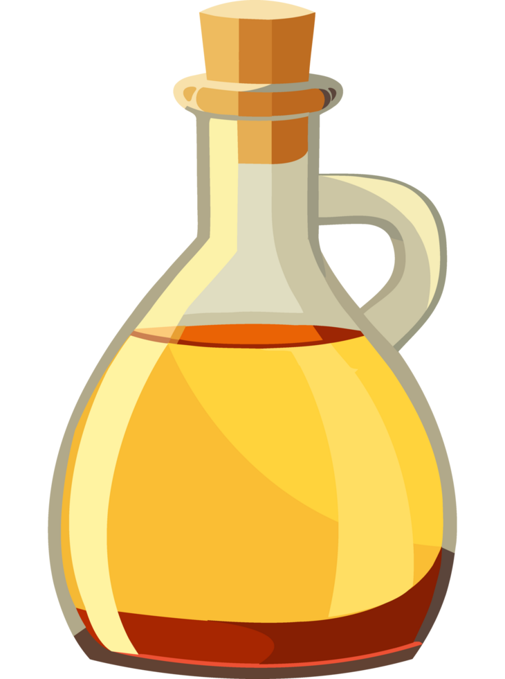 A bottle of oil with a wooden handle png