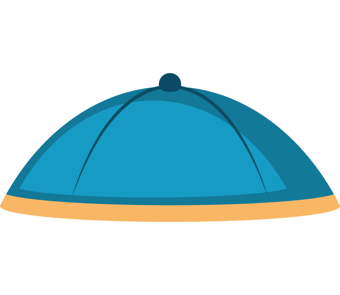 A blue hat with a yellow band on the top png