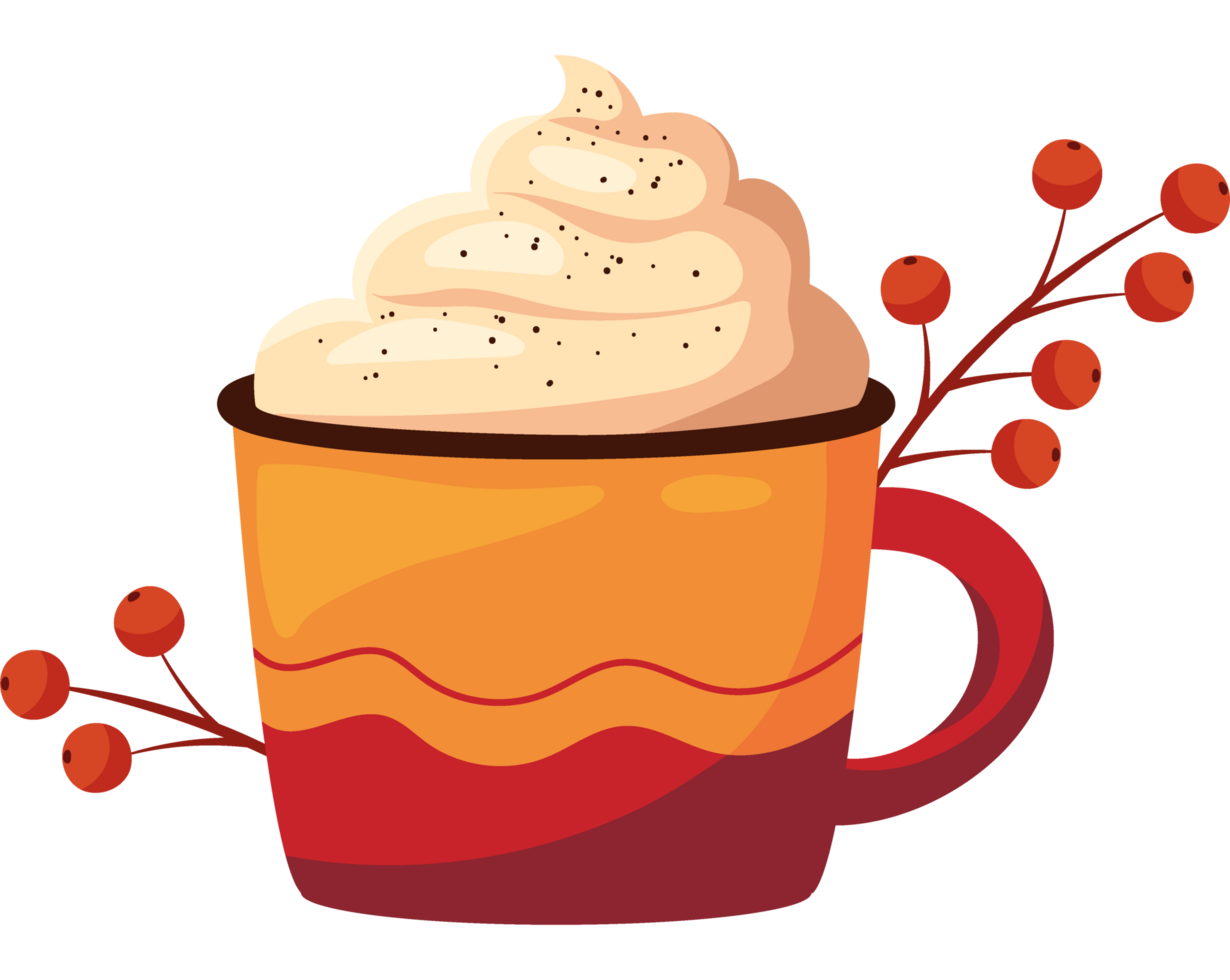 A cup of hot chocolate with whipped cream png