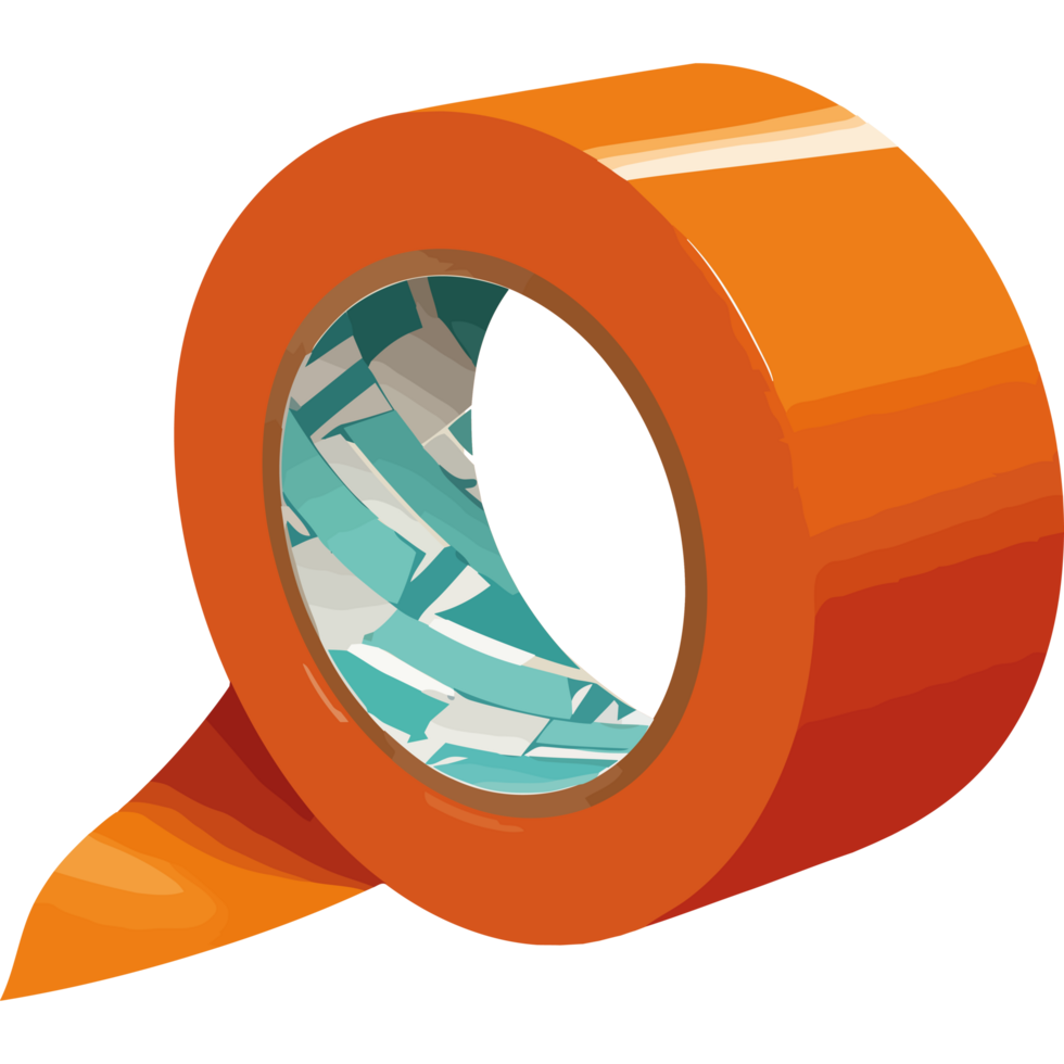 An orange tape with a blue stripe on it png