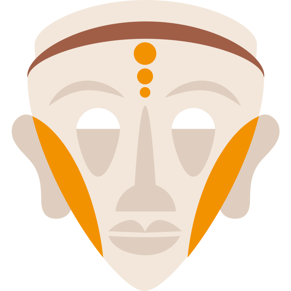 A cartoonish face with a yellow dot on the forehead png