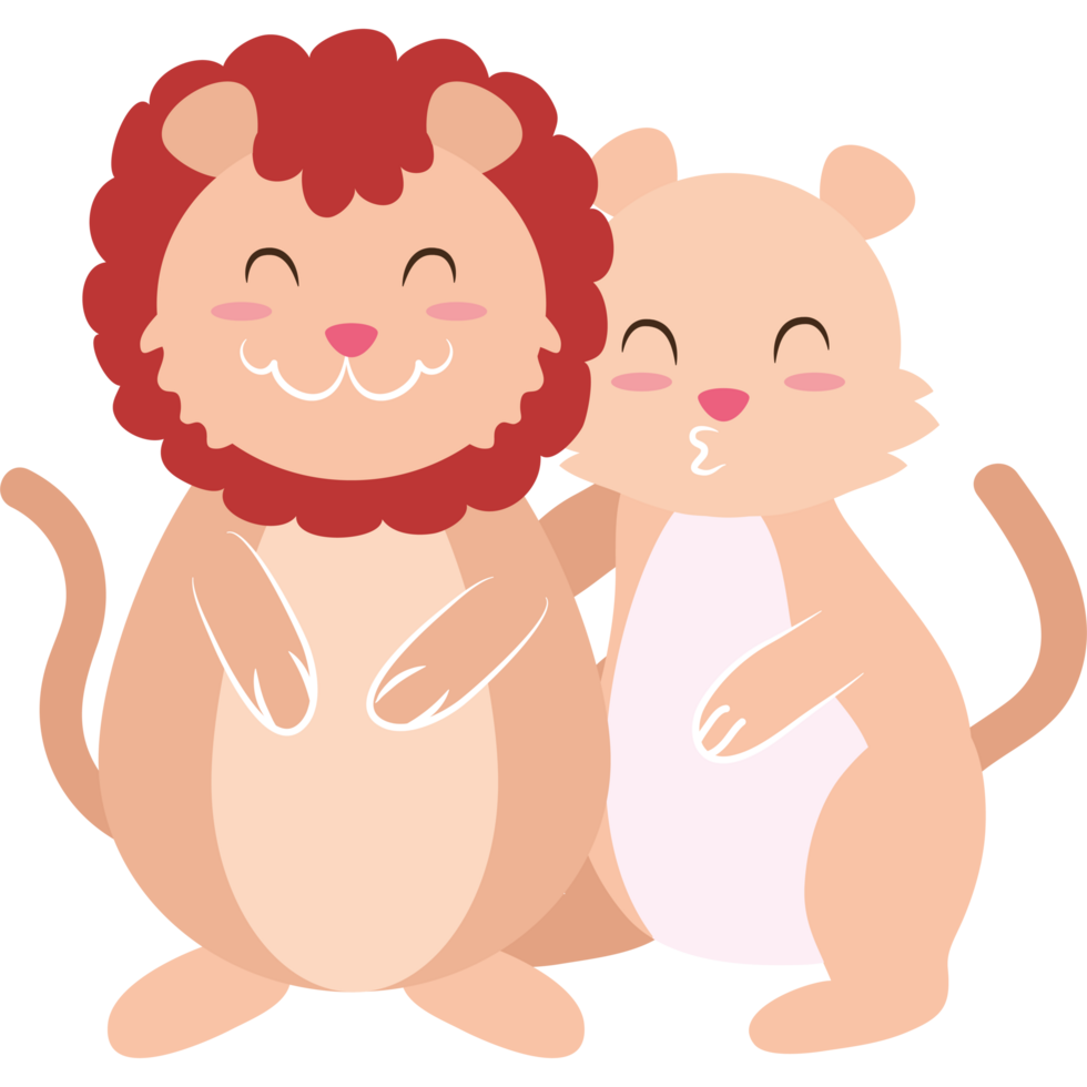 Lion and mouse couple png