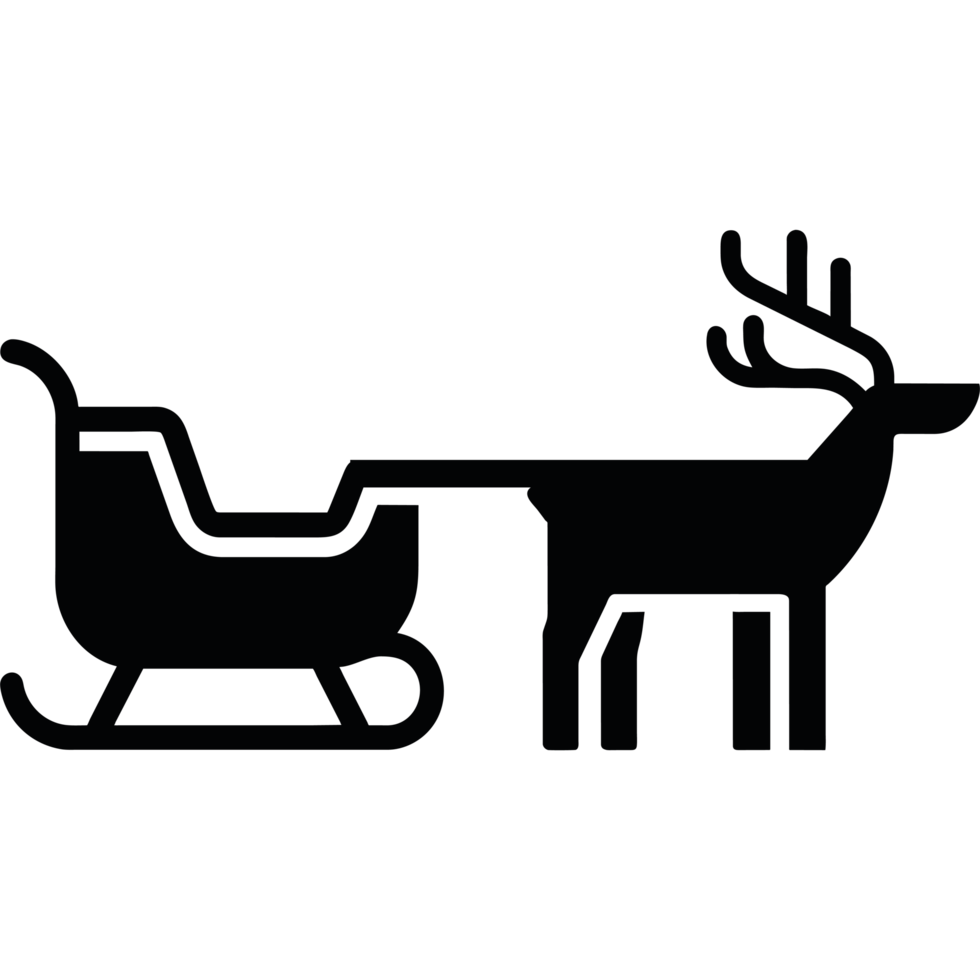 Santa claus and reindeer in sleigh png