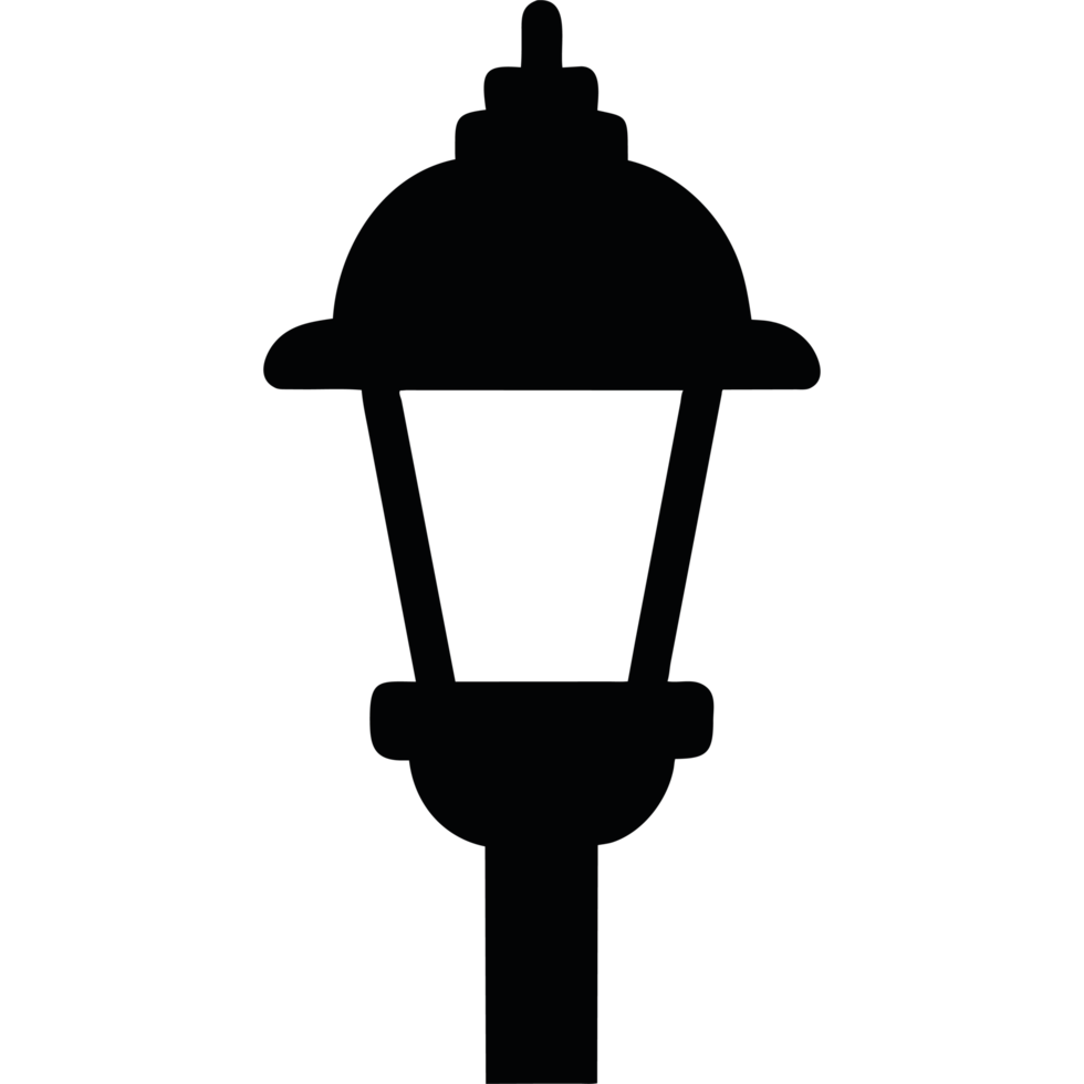A black and white image of a street light png