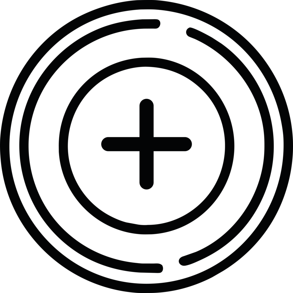 A black circle with a plus sign in the center png