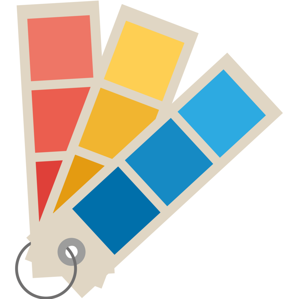 A set of color swatches with a key png