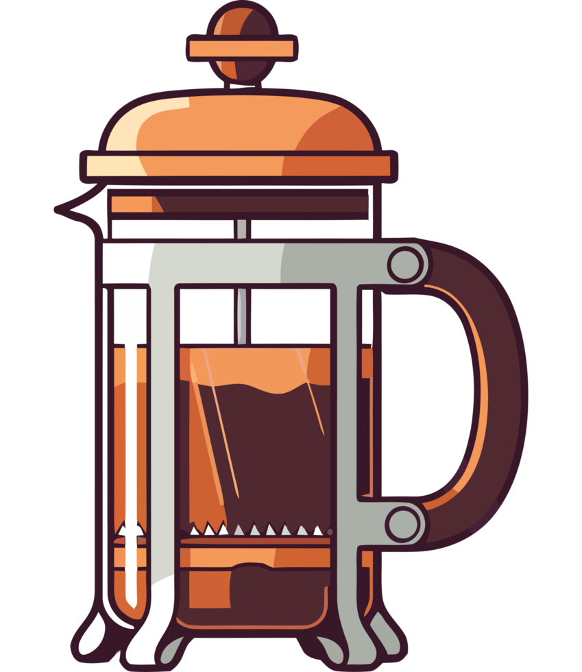 French press coffee maker icon png