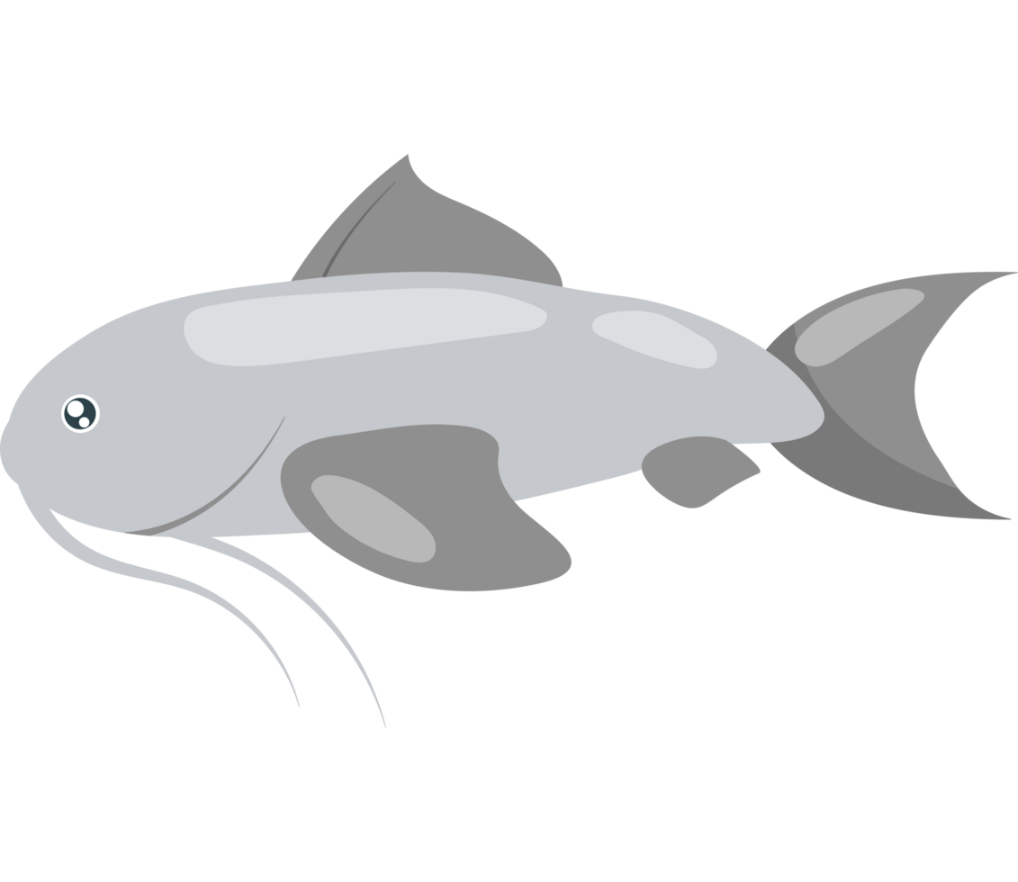 A cartoon fish with long fins and a long tail png