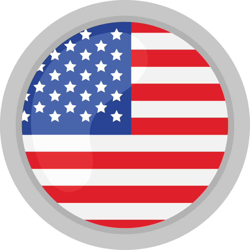 The american flag in a round button png