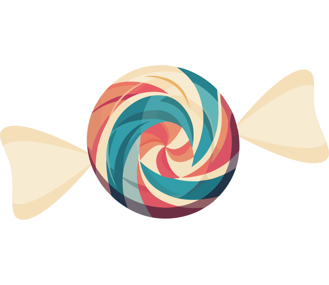 A colorful candy with a bow on top png
