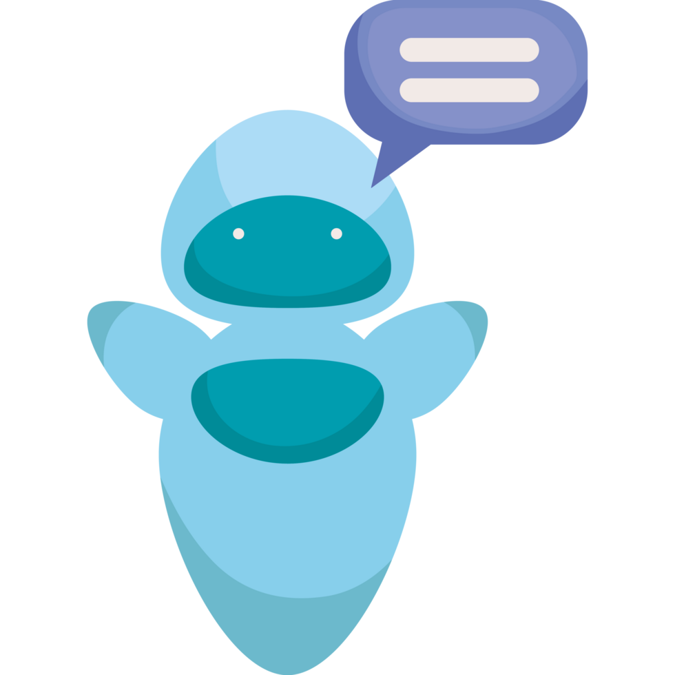A blue alien with speech bubble png