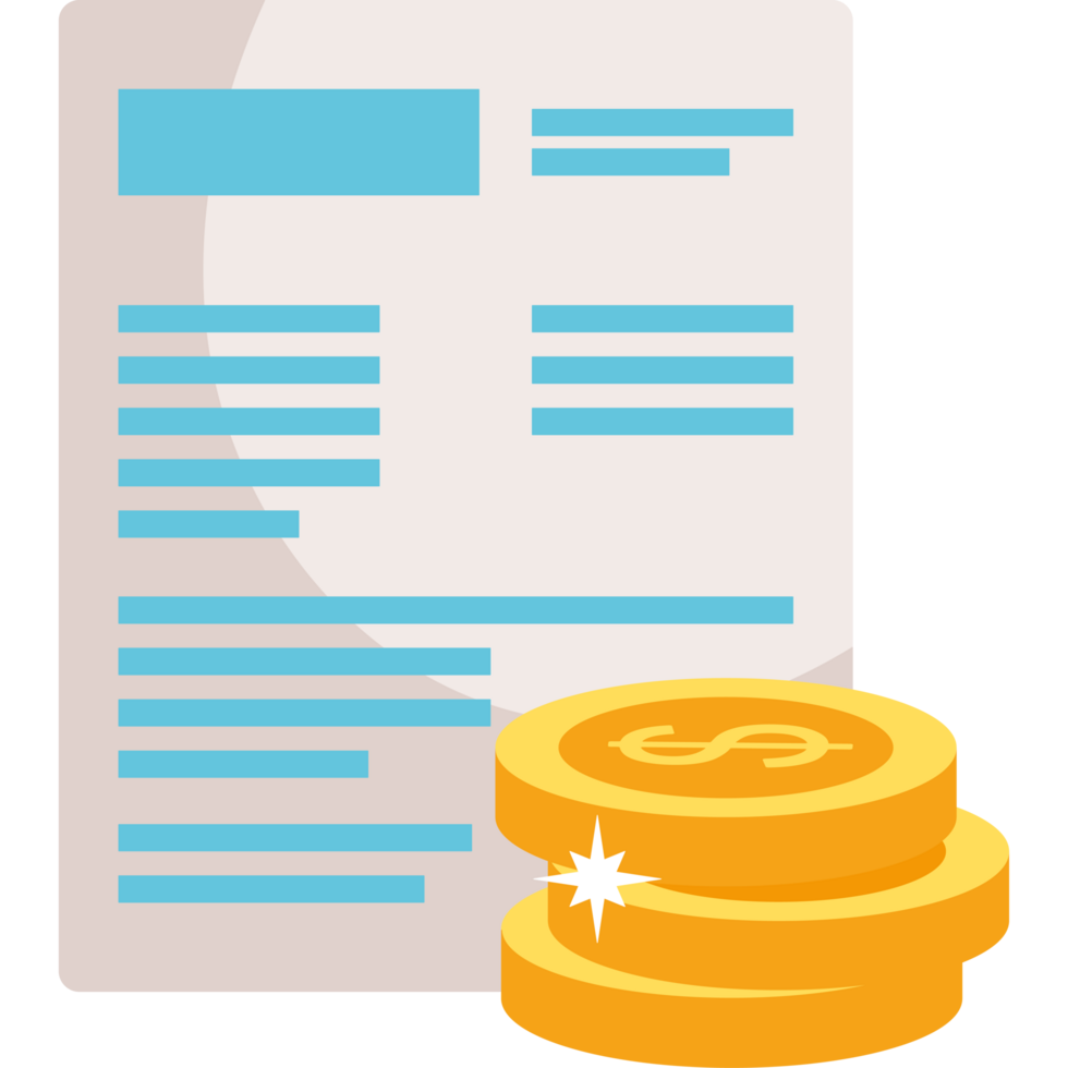 Money and invoice icon png