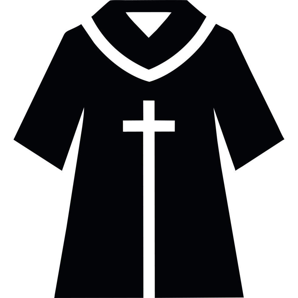 A black robe with a cross on it png