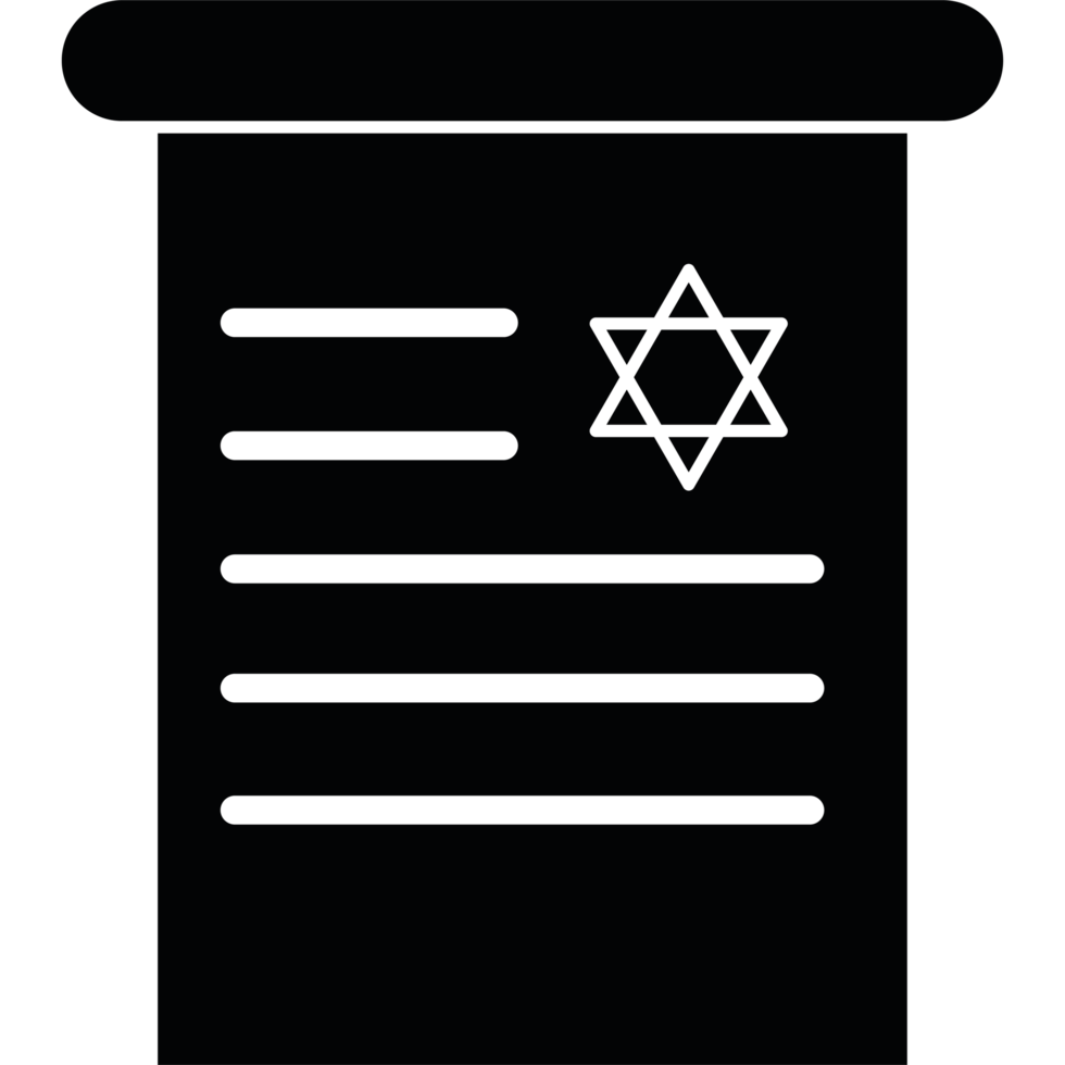 A black and white image of a document with a star of david png