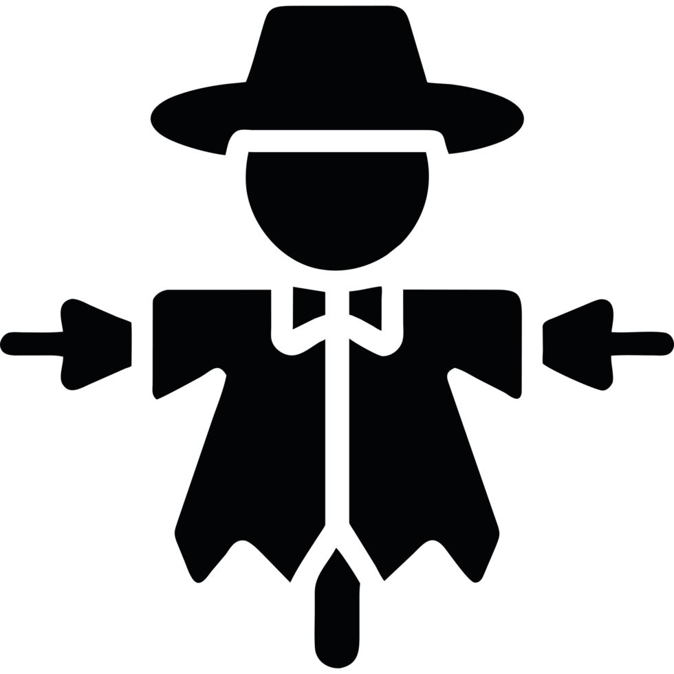 Scarecrow icon with hat and coat png