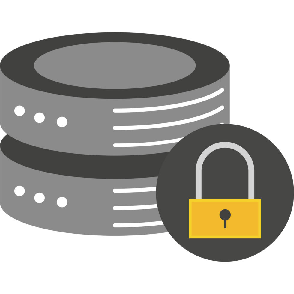 A stack of disks with a padlock on top png