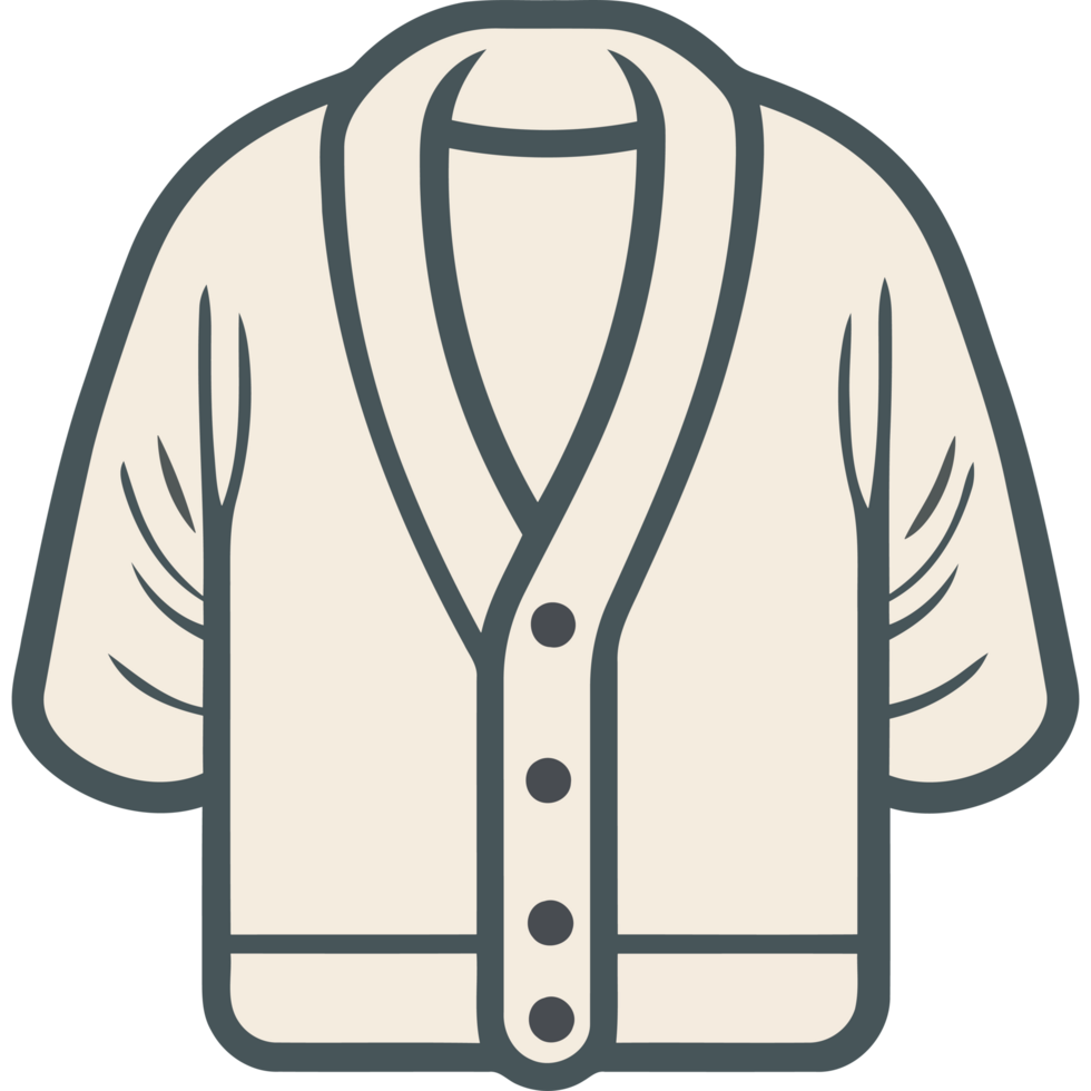 A white cardigan with buttons on the front png