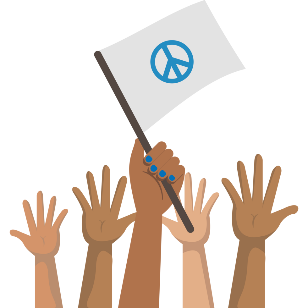 Hands holding a peace sign png