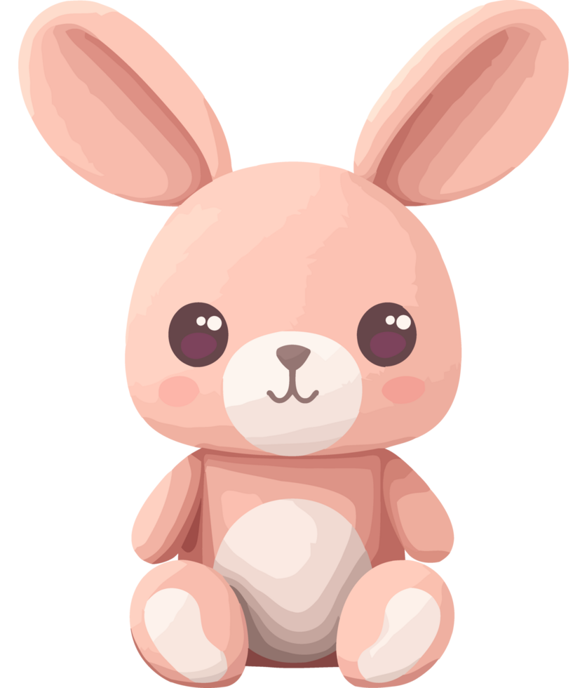 A cute pink rabbit with big ears png