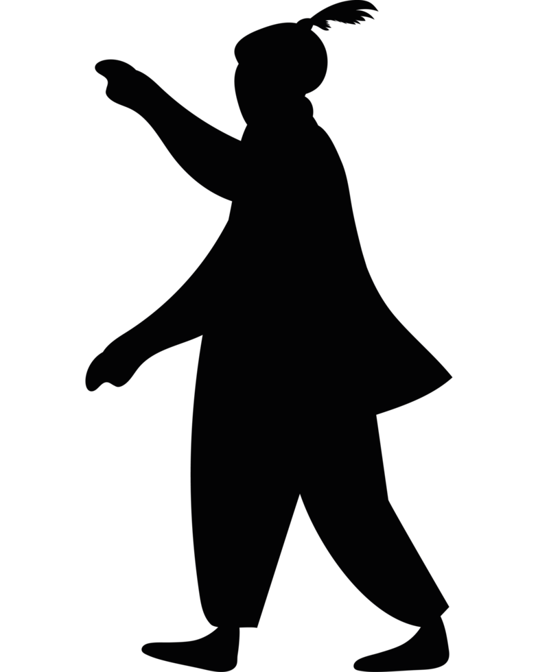 Silhouette of a man in a hat and coat png