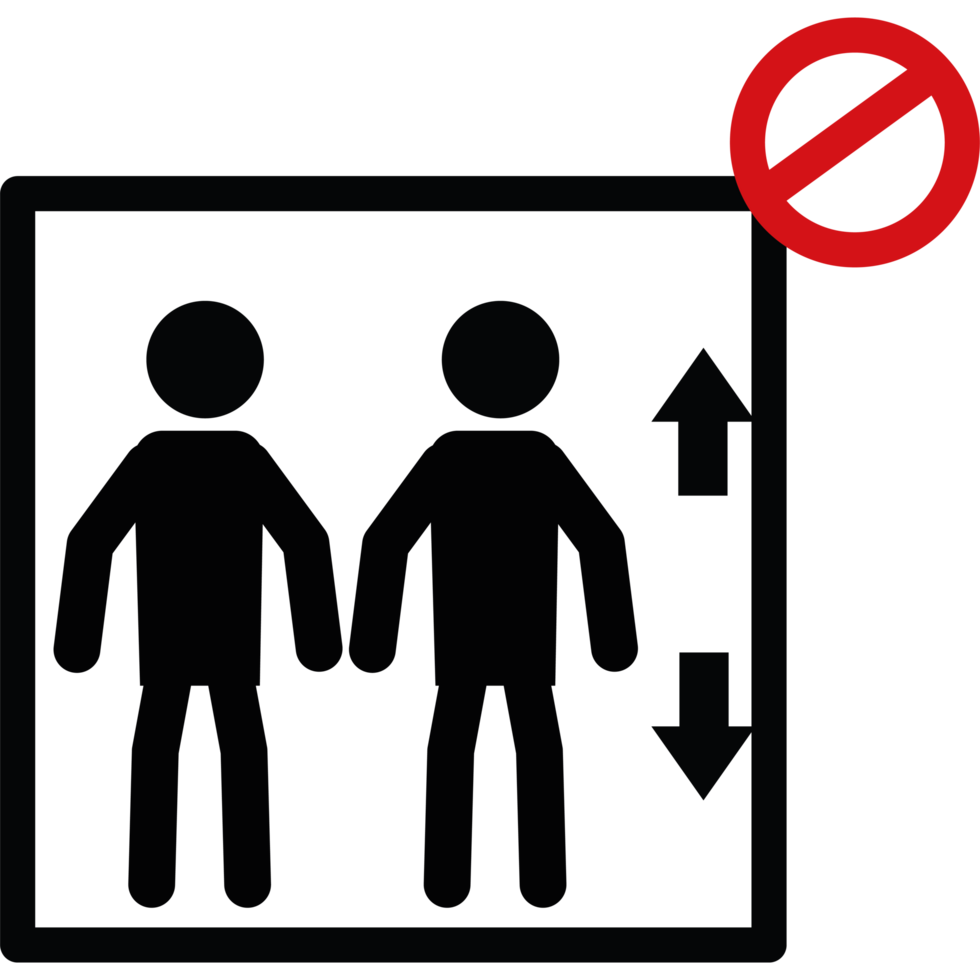A black and red sign with a man and woman in a room png