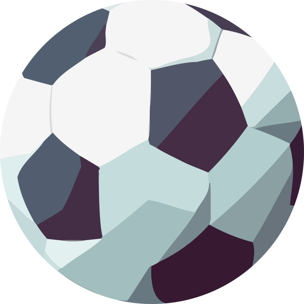A soccer ball is shown in a flat style png