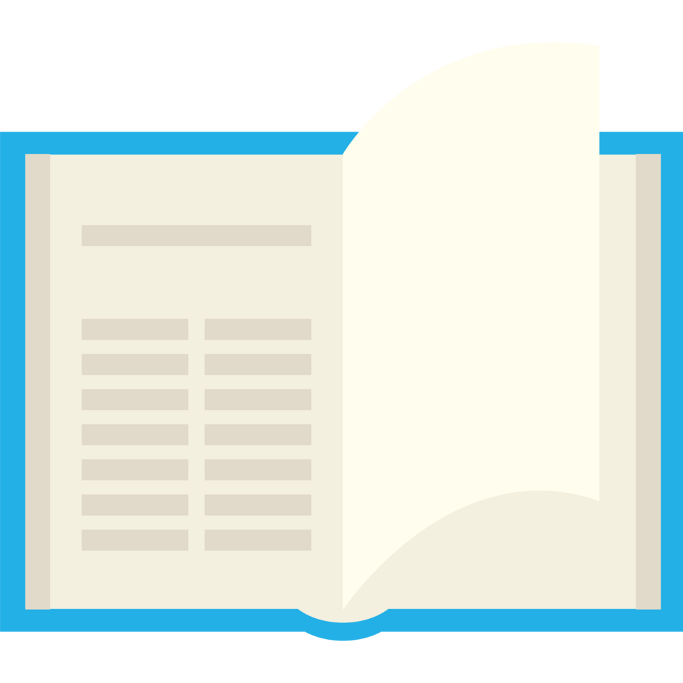 An open book with a white page png
