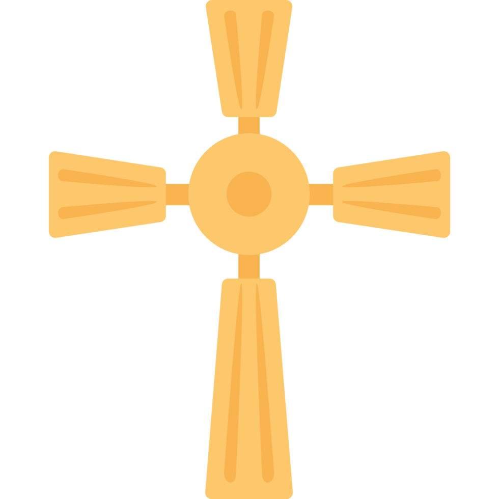 A golden cross with a cross on top png