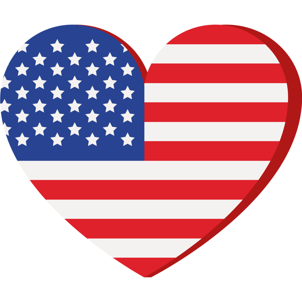 An american flag heart icon png