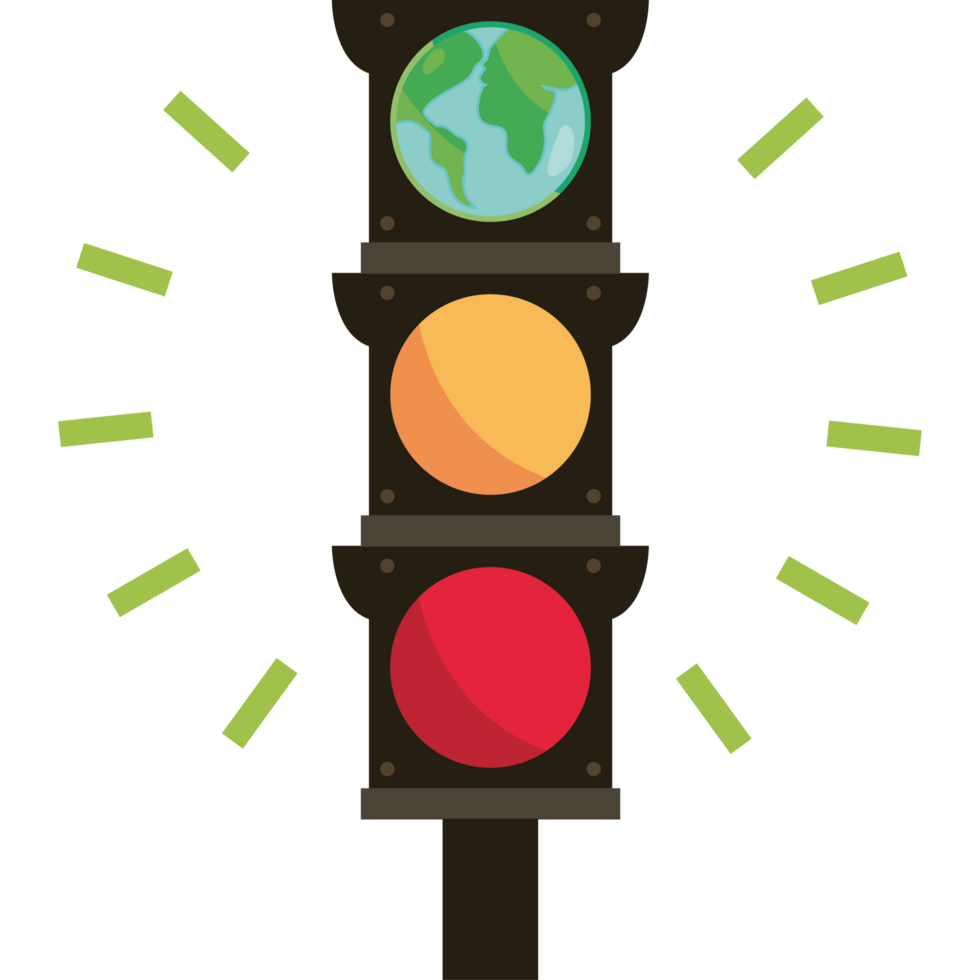 A traffic light with a globe on it png