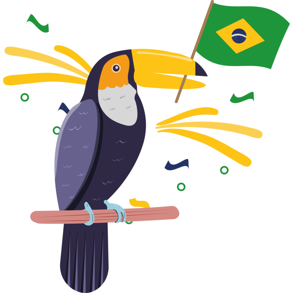 Brazilian flag and toucan png