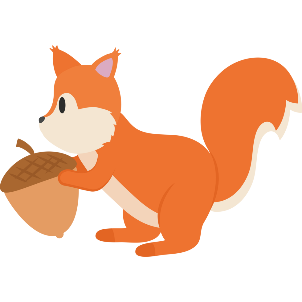 Squirrel holding acorn clipart png