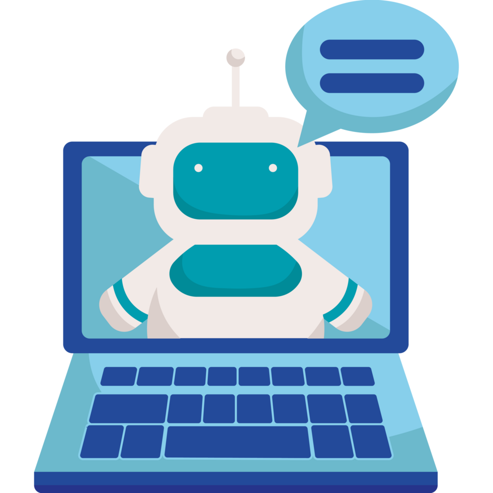 Chatbot on laptop png