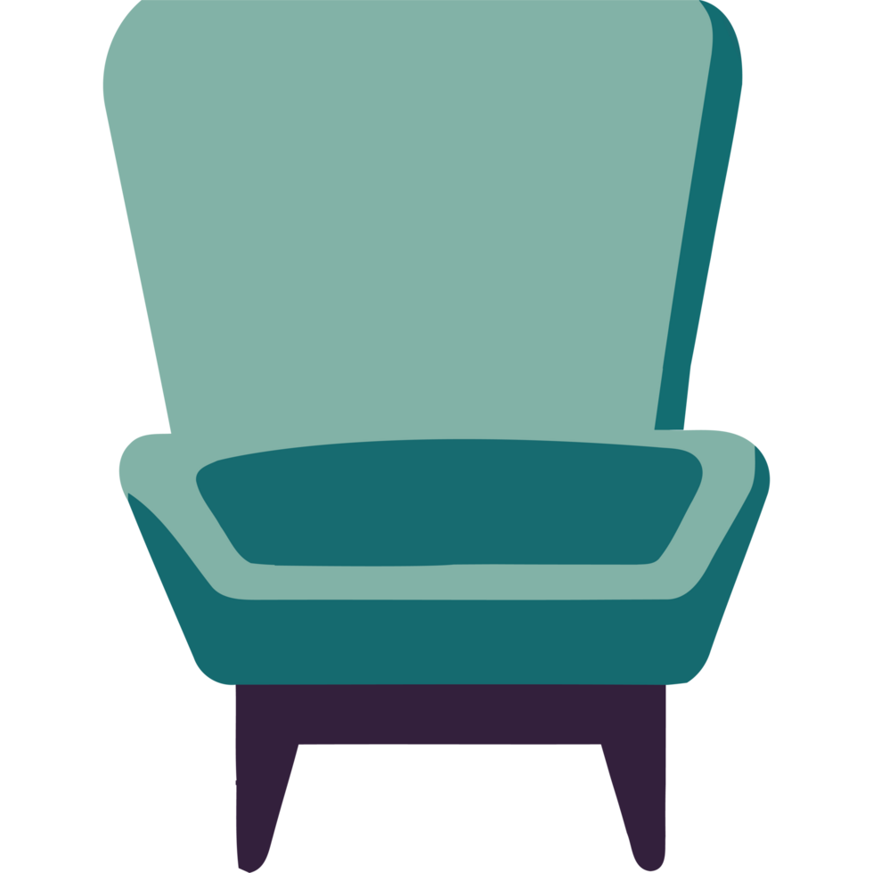 A chair with a green seat and back png