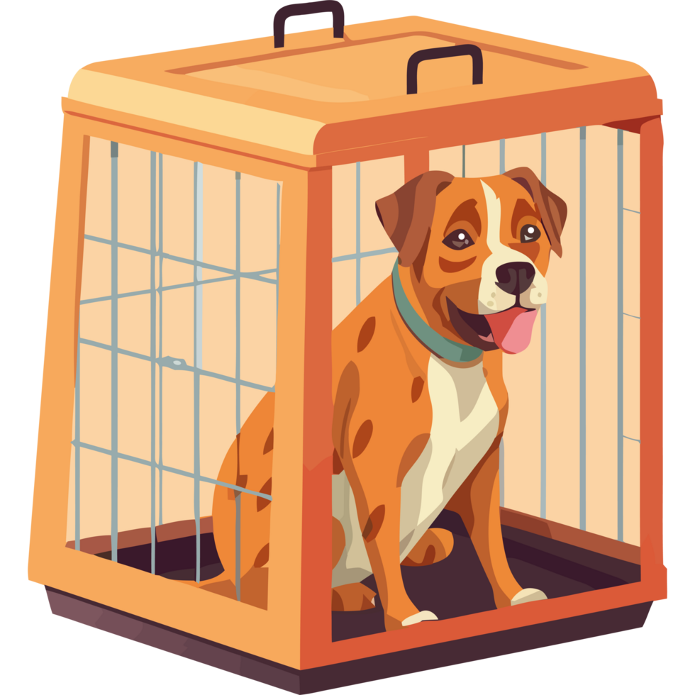 Dog in a cage png