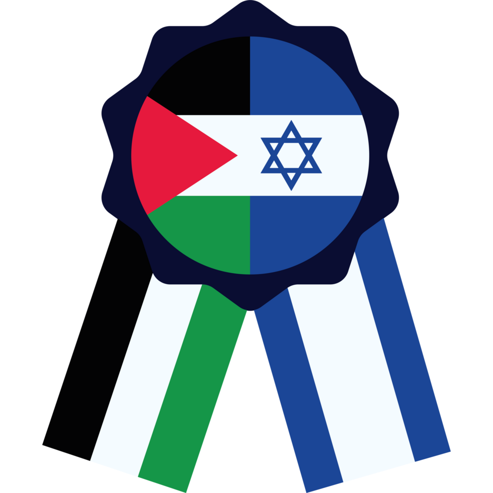 The israeli and palestinian flag badge png