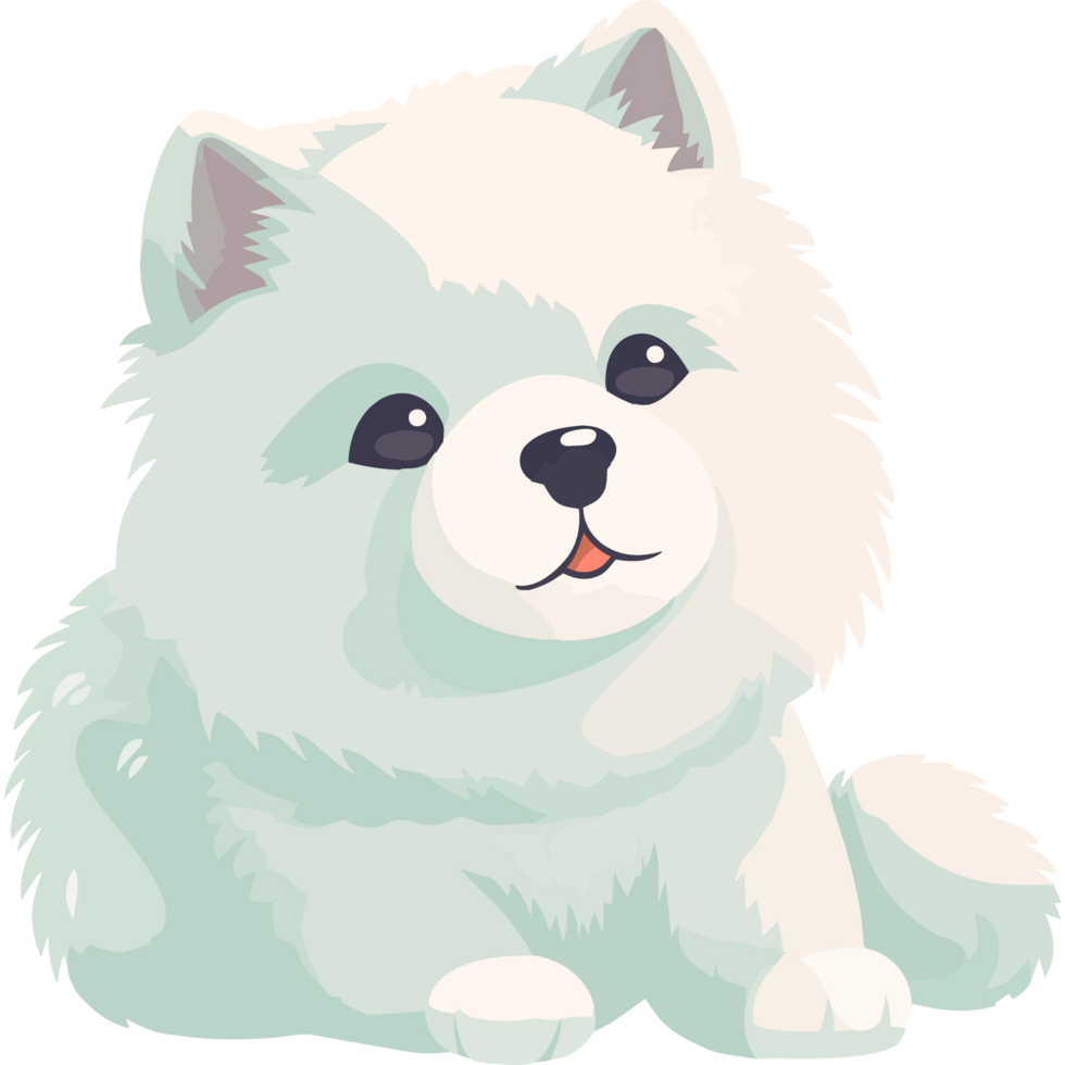 A cute white dog with a big smile png