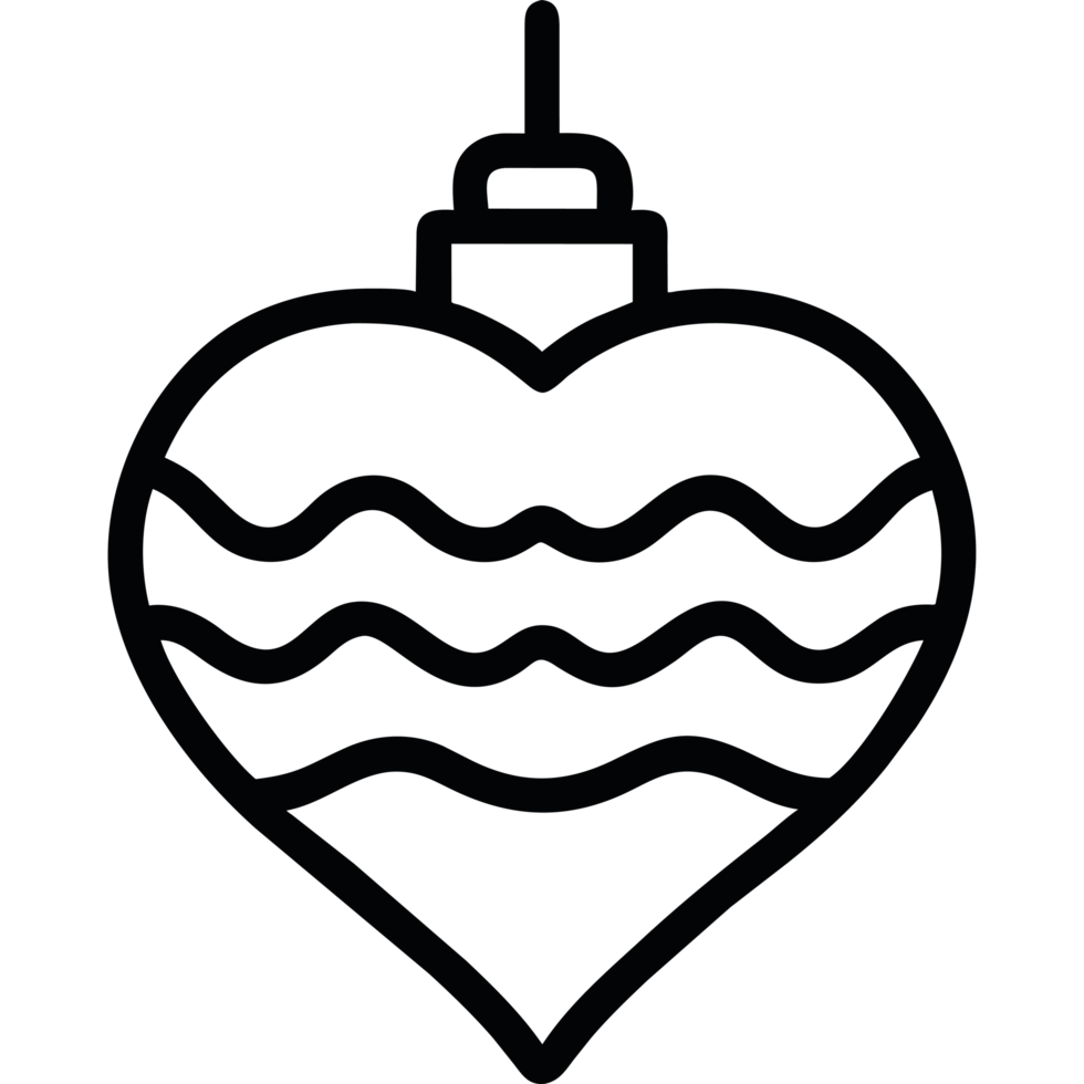 A black and white heart shaped ornament png
