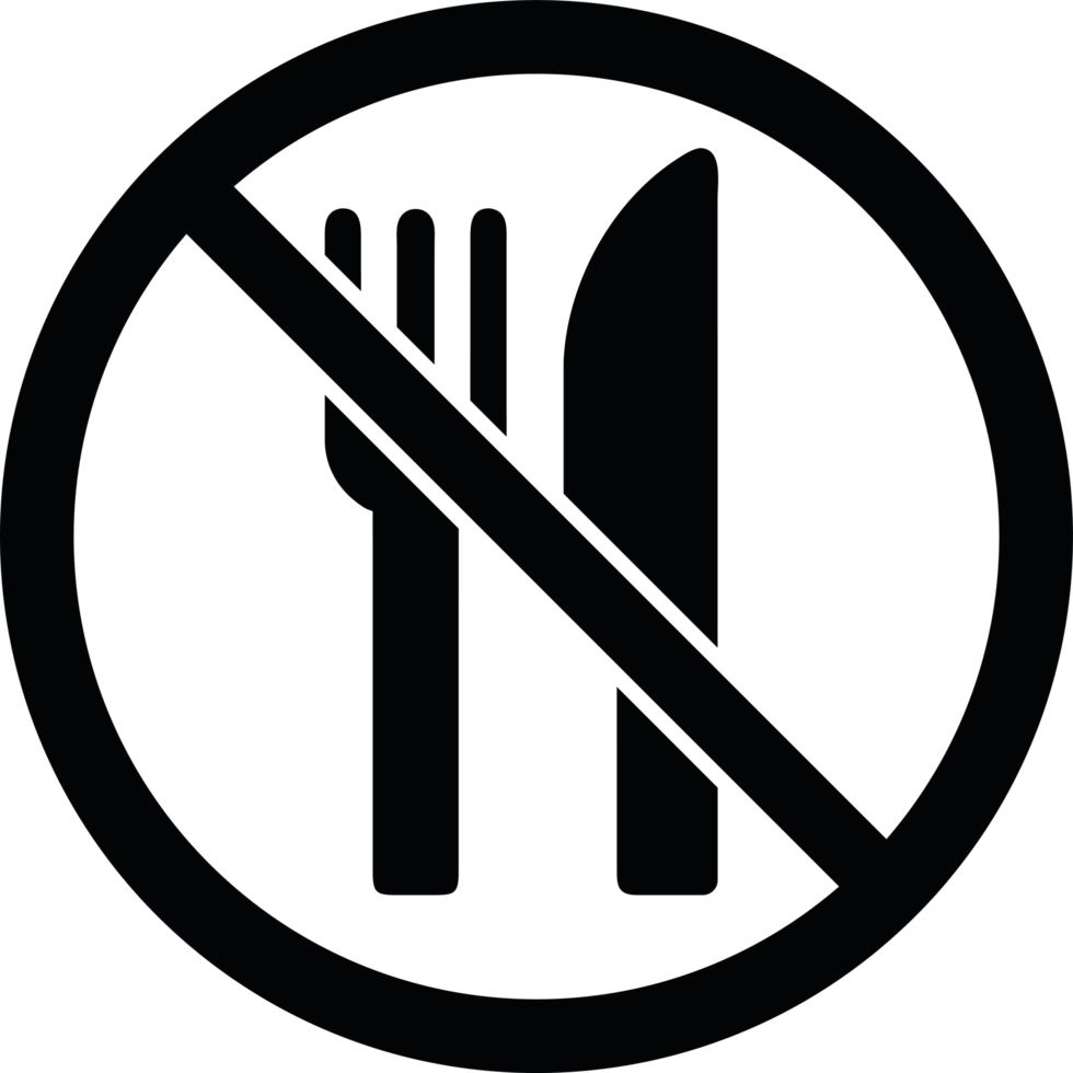 No food sign with fork and knife png