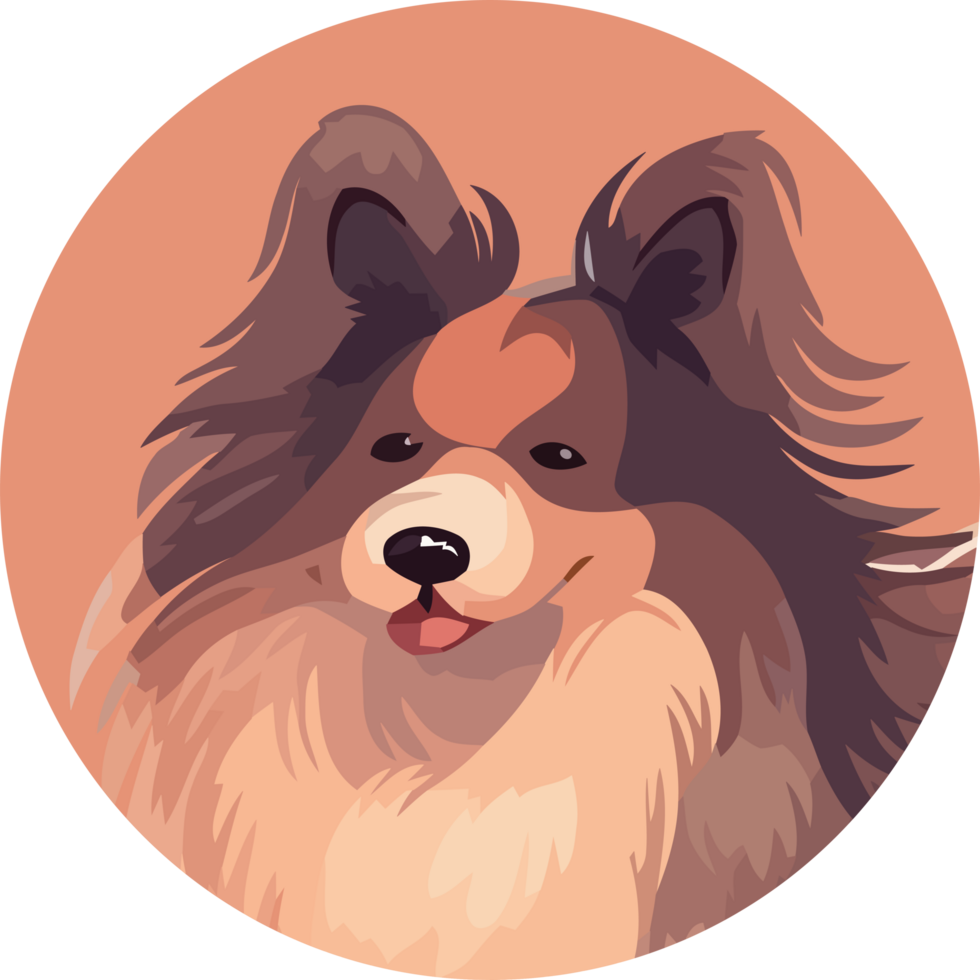 A dog with long hair and a big smile png