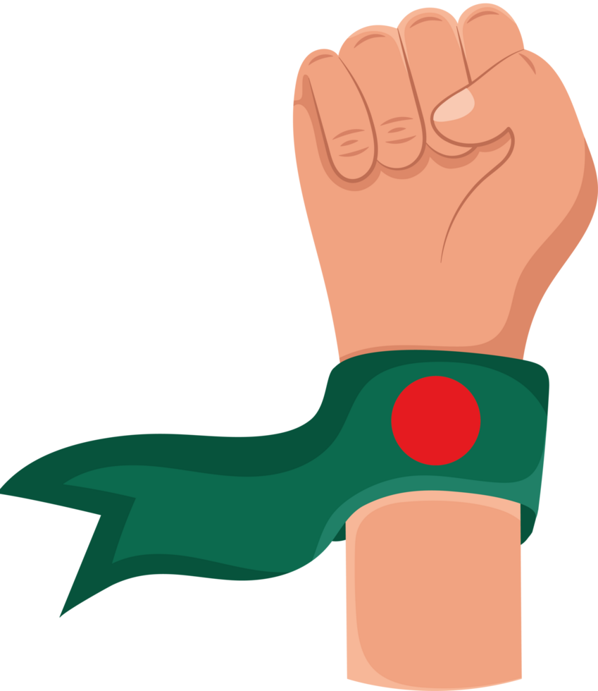 A fist with the flag of bangladesh on it png