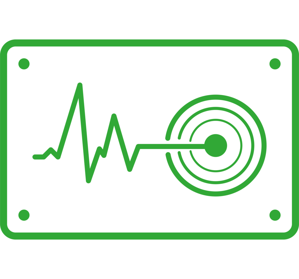 A green and black icon with a heartbeat png