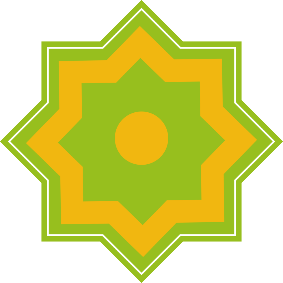 A green and yellow star with a star in the center png