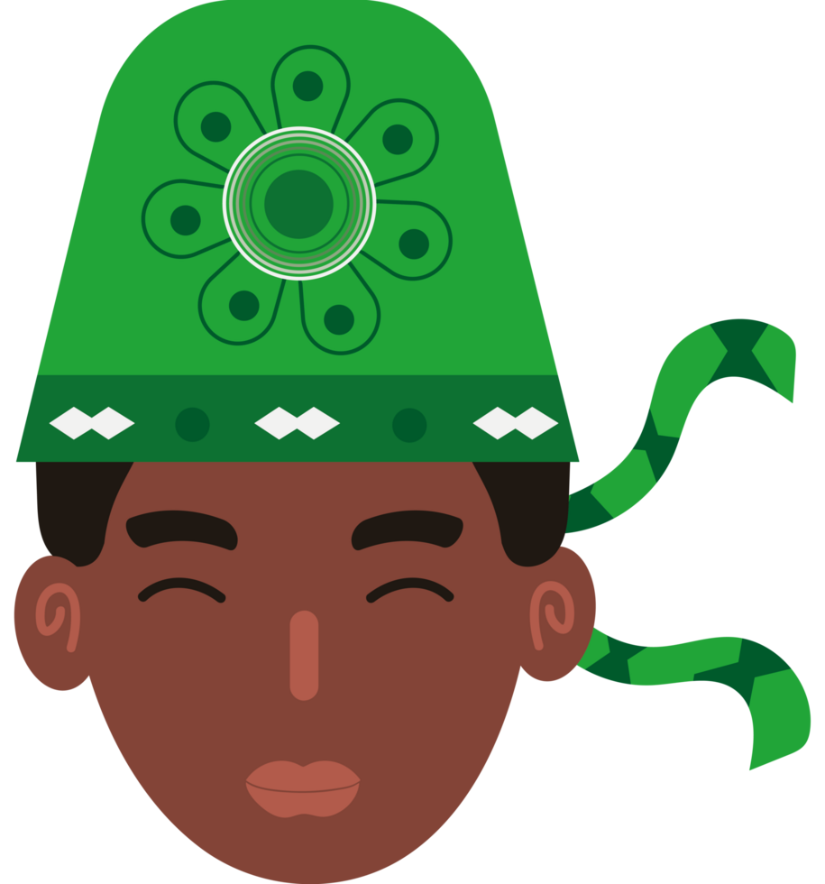 A cartoon black man wearing a green hat png