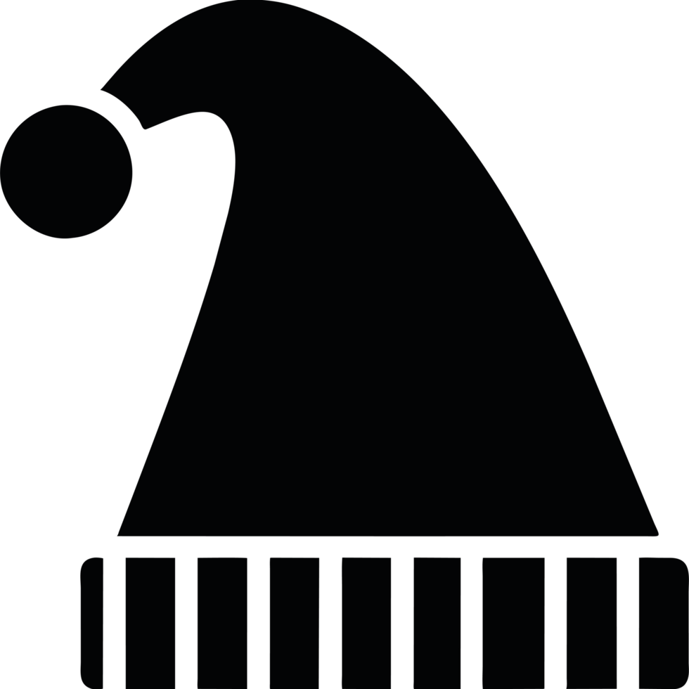 A black hat with a white ball on it png