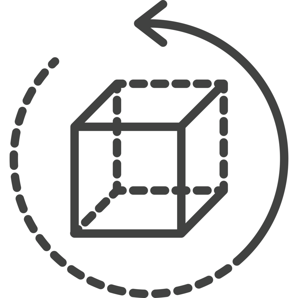 A cube with an arrow pointing to it png